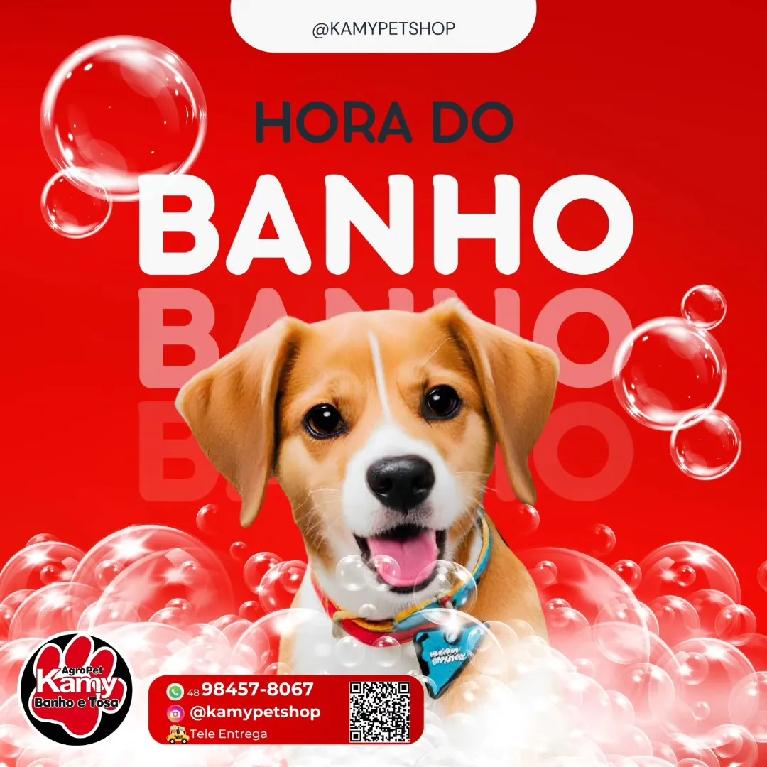 Pet sendo cuidado com banho e tosa na Kamy Agropet